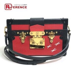 Louis Vuitton Epi Malle Shoulder Bag Leather Coquelicot Red Noir Black Red